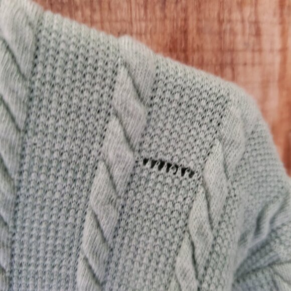 Weatherproof Pale Green Short-Sleeve Sweater Tie Front GUC - Picture 6 of 6